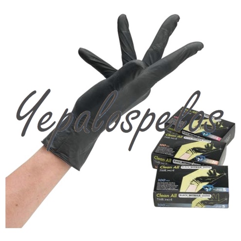 GUANTES NITRILO NEGRO T. MEDIANA 100 uni.